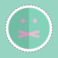 Sticker line cut Emoticon Don't Tell. suitable for Emoticon vector