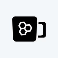 Icon Honey Tea. suitable for Bee Farm. Glyph Style. simple design editable. design template vector. simple illustration vector