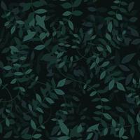 Seamless dark mystery green leaves vine plant in layers pattern. Floral leaf on brunch. For wallpaper, wrapping, textile printing and backgrounds vector