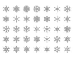 conjunto de vectores de diferentes copos de nieve navidad año nuevo iconos web