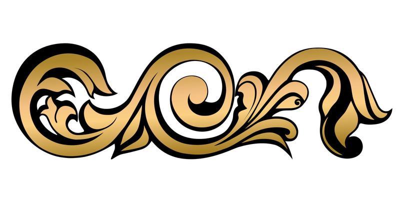 Vector damask vintage baroque scroll ornament swirl. Victorian monogram heraldic shield swirl.Retro floral leaf pattern border foliage antique  acanthus calligraphy engraved tattoo. Tile decor element