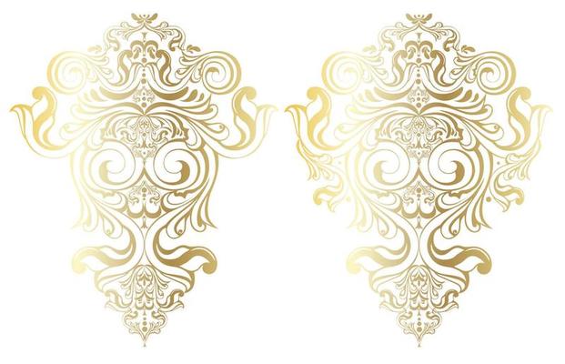 Vector damask vintage baroque scroll ornament swirl. Victorian monogram heraldic shield swirl.Retro floral leaf pattern border foliage antique  acanthus calligraphy engraved tattoo. Tile decor element