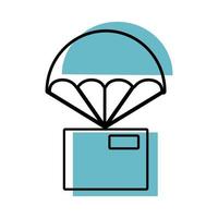 Box with parachute vector. vector