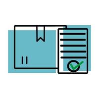 Box with documents checking. vector