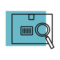Box with magnifying glasses vector.checking. vector