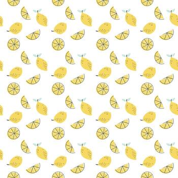 Seamless pattern with lemon. vector