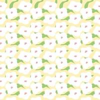 seamless pattern with minimal flower yellow background. vector