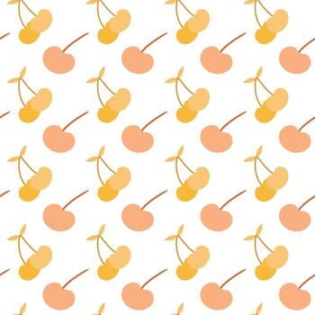 patrón sin costuras con formas mínimas de cereza. fondo de cereza lindo. vector