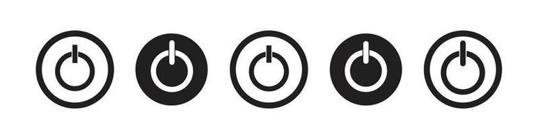 conjunto de iconos de icono de encendido y apagado. apagar los botones, apagar. ilustración vectorial vector