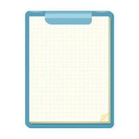 Board for notes with paper sheet in the cells. Clipboard with empty page layout template. vector