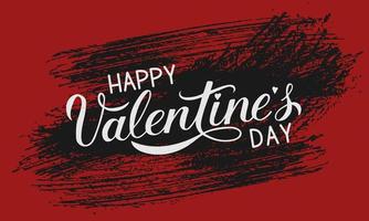 feliz día de san valentín letras de caligrafía fondo grunge. cartel de celebración dibujado a mano. Plantilla vectorial fácil de editar para tarjeta de felicitación del día de San Valentín, banner publicitario, volante, banner, etc. vector