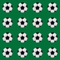 Black and white soccer balls on green seamless pattern. Football vector background. Sport recreation theme cartoon style illustration. Easy to edit template for your design projects.