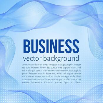 Bright blue moving wavy lines. Business background. Easy to edit design template for your presentations. vector