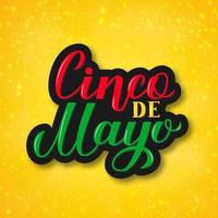 Cinco De Mayo colorful 3d lettering. Traditional mexican fiesta typography poster. Easy to edit template for party invitation, banner, poster, greeting card, flyer, etc. vector