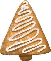 Watercolor christmas tree made of cookies. Hand drawn watercolor gingerbread tree isolated on white background. vector