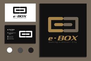 letter eb logo shaped box vector