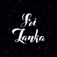 pizarra pizarra letras sri lanka. texto de caligrafía escrito a mano, tiza en una pizarra, ilustración vectorial. saludos para logotipo, insignia, icono. vector