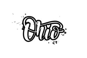 inspirador pincel escrito a mano con letras de ohio. ilustración de caligrafía vectorial aislada sobre fondo blanco. tipografía para pancartas, insignias, postales, camisetas, impresiones, carteles. vector