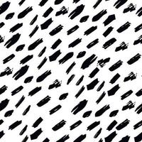 Ink abstract seamless pattern. Background with artistic strips and dots in black and white sketchy style. Design element for backdrops and textile vector