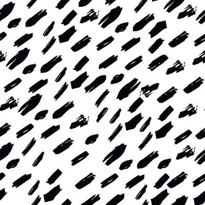 Ink abstract seamless pattern. Background with artistic strips and dots in black and white sketchy style. Design element for backdrops and textile