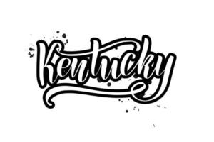 pincel inspirador escrito a mano con letras kentucky. ilustración de caligrafía vectorial aislada sobre fondo blanco. tipografía para pancartas, insignias, postales, camisetas, impresiones, carteles. vector