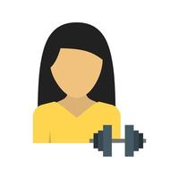 Woman Fitness Flat Multicolor Icon vector