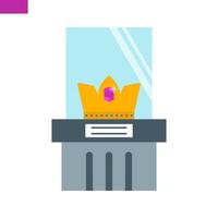 Crown Exhibit Flat Multicolor Icon vector