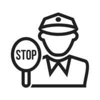 Traffic Police Line Icon vector