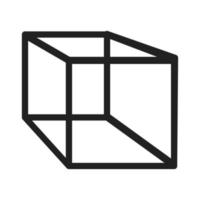 icono de línea de cubo vector