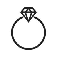 Diamond ring Line Icon vector