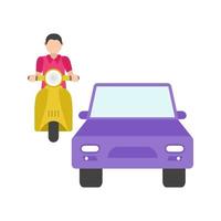 Traffic Flat Multicolor Icon vector