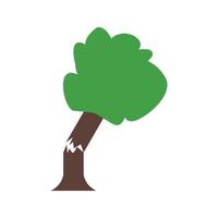 Tree Falling Flat Multicolor Icon vector