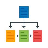 diagrama de flujo plano icono multicolor vector