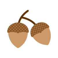 Acorns Flat Multicolor Icon vector