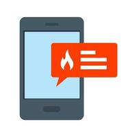 Fire Alert Flat Multicolor Icon vector