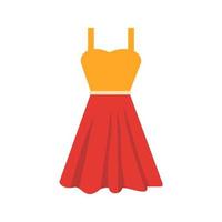 Woman's Dress Flat Multicolor Icon vector