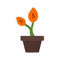 Money Growth Flat Multicolor Icon vector