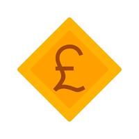 Pound Symbol Flat Multicolor Icon vector