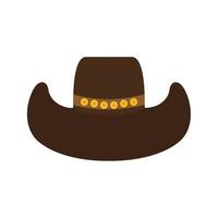 sombrero de vaquero plano icono multicolor vector