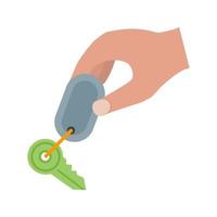 Holding Keys Flat Multicolor Icon vector