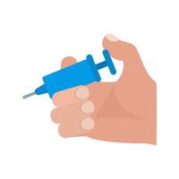 Holding Injection Flat Multicolor Icon vector