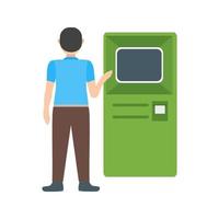 Ticket Machine Flat Multicolor Icon vector