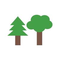 Trees Flat Multicolor Icon vector