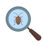 Find Bugs Flat Multicolor Icon vector