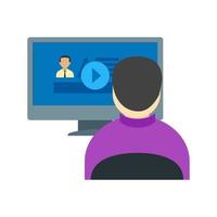 Online Lecture Flat Multicolor Icon vector