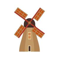 Windmill Flat Multicolor Icon vector