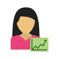 Woman Statistics Flat Multicolor Icon vector