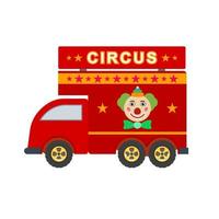icono multicolor plano de furgoneta de circo vector