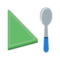 Spoon and Napkin Flat Multicolor Icon vector