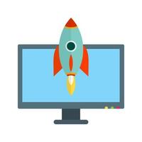 Ready to Launch Flat Multicolor Icon vector